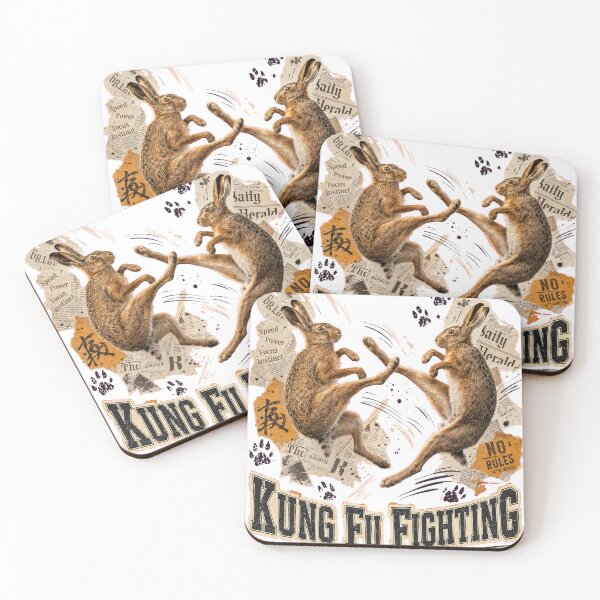 Item preview, Action Kick Kung Fu Fighting Rabbits Vintage Tee designed and sold by KIDEnia.