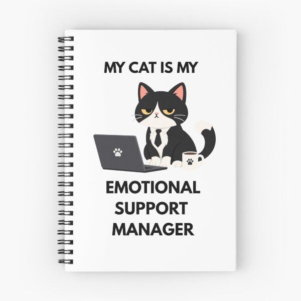 Item preview, My Cat Is My Emotional Support Manager Funny Cat Office Sticker designed and sold by Savage Cat Quotes.
