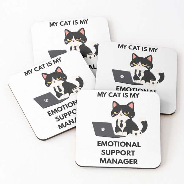 Item preview, My Cat Is My Emotional Support Manager Funny Cat Office Sticker designed and sold by Savage Cat Quotes.