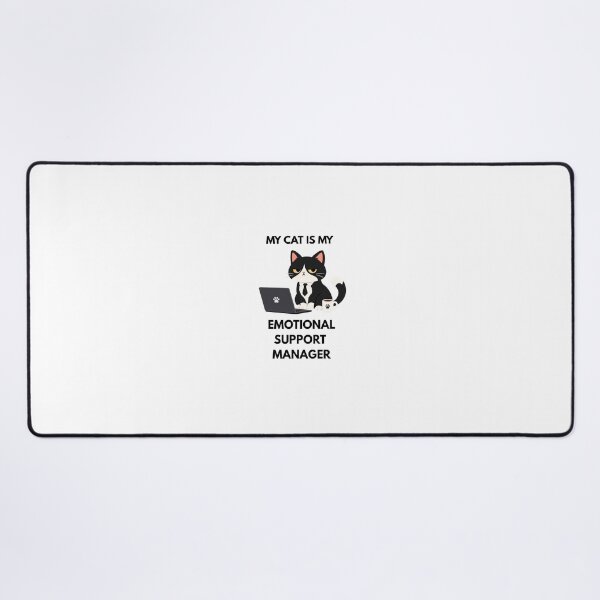 Item preview, My Cat Is My Emotional Support Manager Funny Cat Office Sticker designed and sold by Savage Cat Quotes.