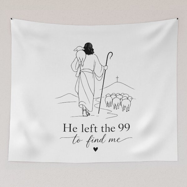 Item preview, He Left the 99 to Find Me - Lost Sheep Christian Design designed and sold by oumayma mokrane.