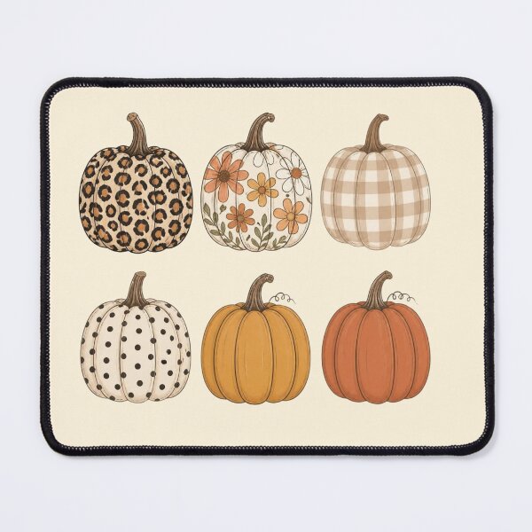 Item preview, Boho Fall Pumpkins Trendy Leopard Floral and Gingham Pattern Grid designed and sold by Daelven Tees.
