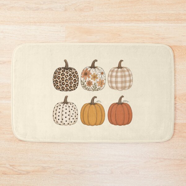 Item preview, Boho Fall Pumpkins Trendy Leopard Floral and Gingham Pattern Grid designed and sold by Daelven Tees.