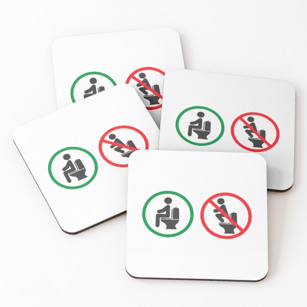 Item preview, Proper Toilet Sitting Position Bathroom Etiquette Sign designed and sold by VectorForge Studio.