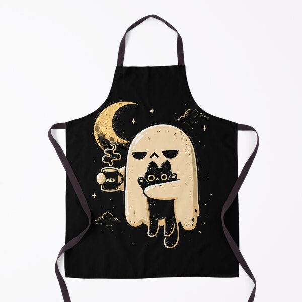 Item preview, Chill ghost with cat and coffee mug design Halloween designed and sold by rafaeltto.