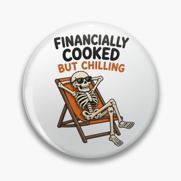Item preview, Financially cooked but chilling funny beach skeleton designed and sold by vecart34.
