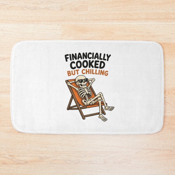 Item preview, Financially cooked but chilling funny beach skeleton designed and sold by vecart34.
