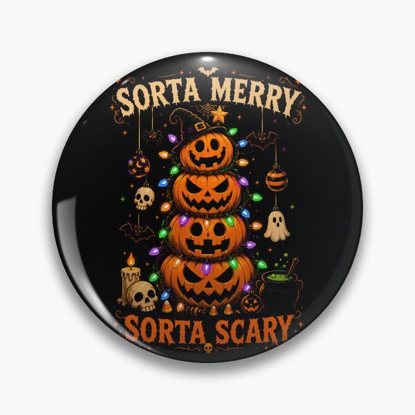 Item preview, Sorta Merry Sorta Scary Halloween Pumpkins Design Xmas designed and sold by rafaeltto.