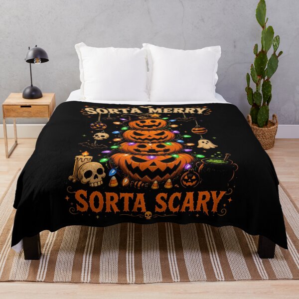 Item preview, Sorta Merry Sorta Scary Halloween Pumpkins Design Xmas designed and sold by rafaeltto.