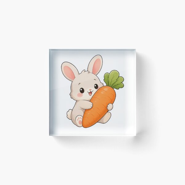 Artikelvorschau, Ein süßes Kaninchen umarmt eine riesige Karotte entworfen und verkauft von PawsGiggles.