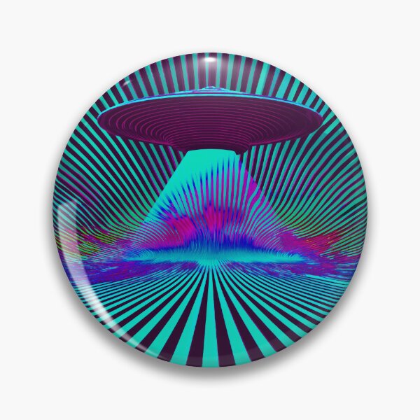 Item preview, UFO Weirdcore Cosmic Ocean Psychedelic Style Art in Electric Teal designed and sold by ✨nightvrld.