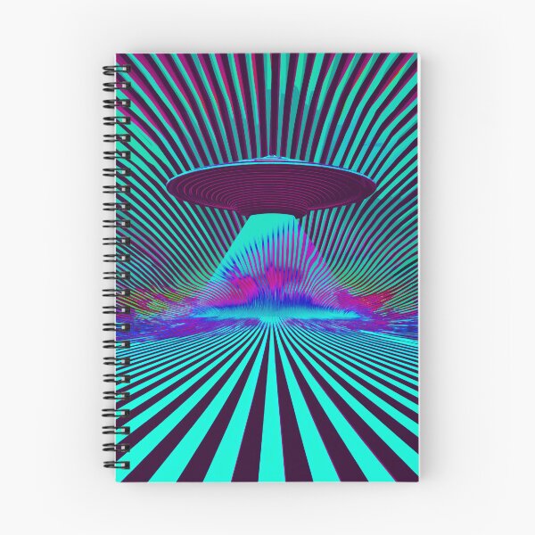 Item preview, UFO Weirdcore Cosmic Ocean Psychedelic Style Art in Electric Teal designed and sold by ✨nightvrld.