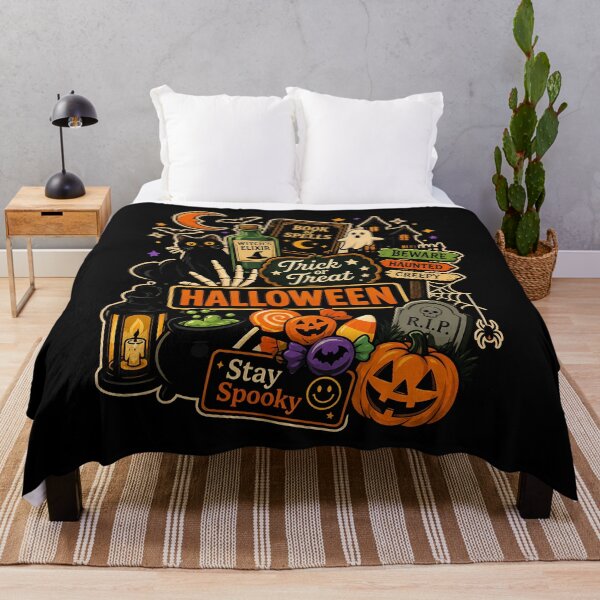 Item preview, Spooky Halloween Vibes with Cats and Pumpkins designed and sold by rafaeltto.