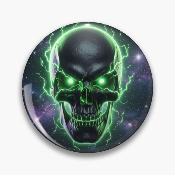 Item preview, Cosmic Green Lightning Skull designed and sold by DWolf04.