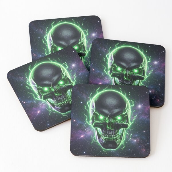 Item preview, Cosmic Green Lightning Skull designed and sold by DWolf04.