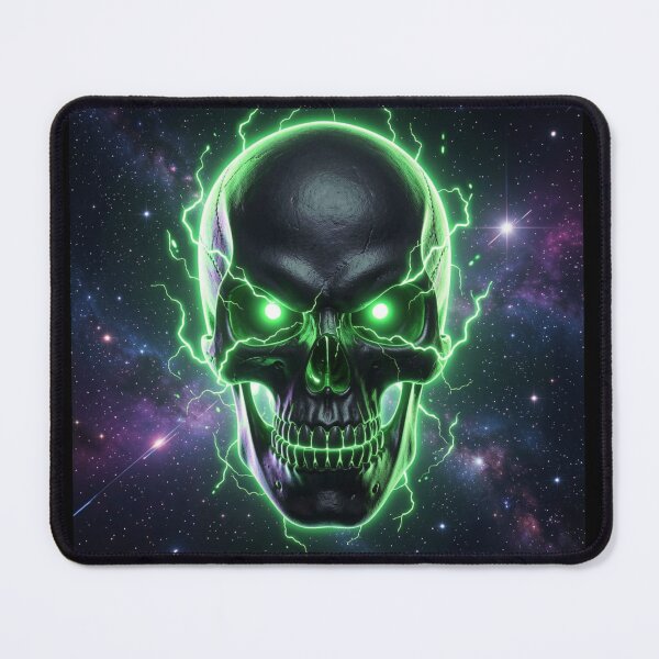 Item preview, Cosmic Green Lightning Skull designed and sold by DWolf04.