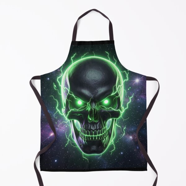 Item preview, Cosmic Green Lightning Skull designed and sold by DWolf04.