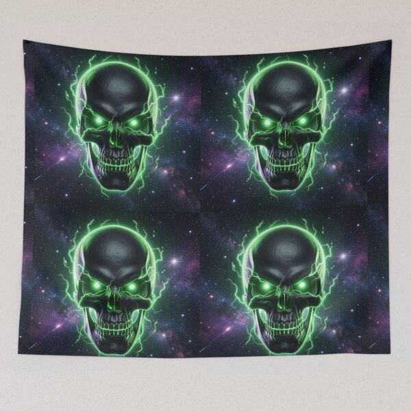 Item preview, Cosmic Green Lightning Skull designed and sold by DWolf04.