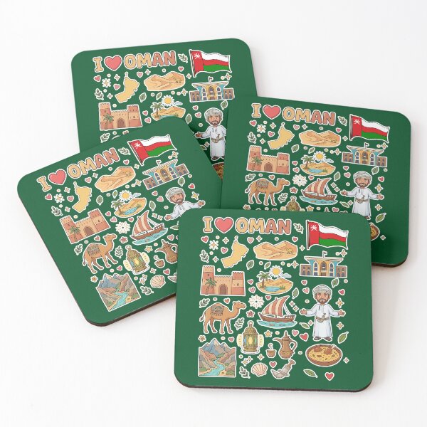 Item preview, Oman Landmarks & Heritage Cute Doodle Collage معالم وتراث سلطنة عمان - رسم كرتوني لطيف designed and sold by mashmosh.