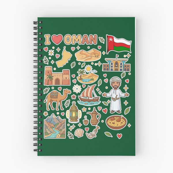 Item preview, Oman Landmarks & Heritage Cute Doodle Collage معالم وتراث سلطنة عمان - رسم كرتوني لطيف designed and sold by mashmosh.