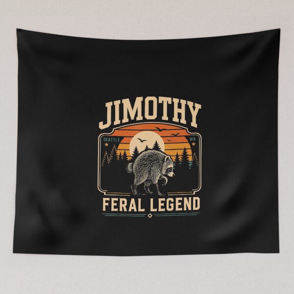 Item preview, Retro Jimothy Raccoon Funny Seattle Feral Meme designed and sold by ChaosColorCo.