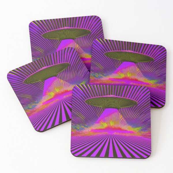 Item preview, UFO Space Cadet Retro Sci-Fi Psychedelic Style Art in Atomic Pink designed and sold by ✨nightvrld.