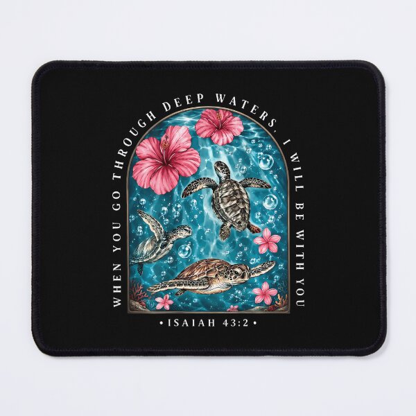 Item preview, When You Go Through Deep Waters Retro Sea Turtle designed and sold by ripgoatclothing.