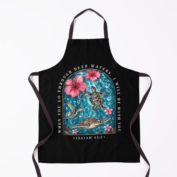 Item preview, When You Go Through Deep Waters Retro Sea Turtle designed and sold by ripgoatclothing.