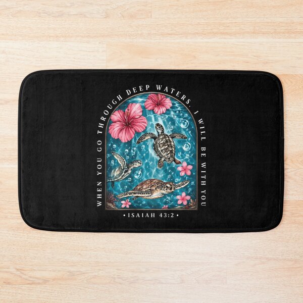 Item preview, When You Go Through Deep Waters Retro Sea Turtle designed and sold by ripgoatclothing.