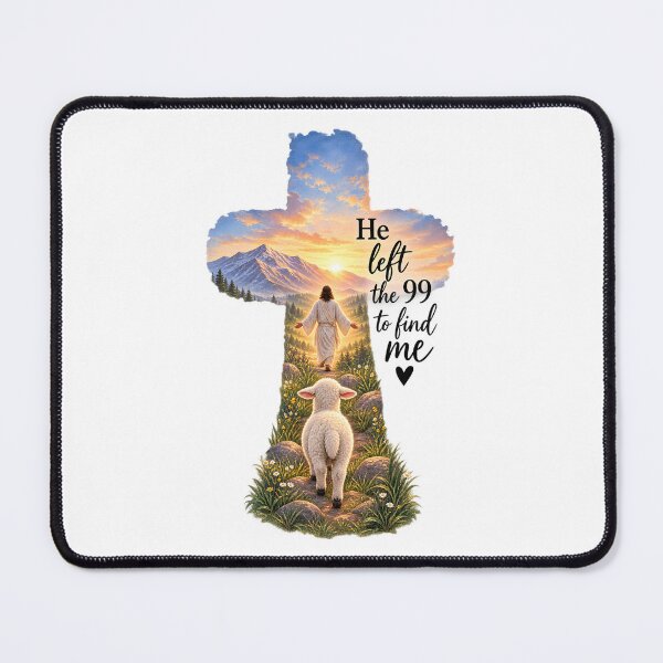 Item preview, He Left the 99 to Find Me - Christian Lost Sheep Cross designed and sold by oumayma mokrane.