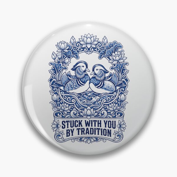 Item preview, Mandarin Ducks Blue Willow - Traditional Couple Anniversary Gift designed and sold by SplashTastic.