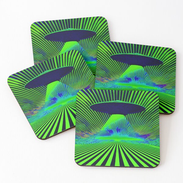 Item preview,  UFO Weirdcore Cosmic Ocean Psychedelic Style Art in Alien Green designed and sold by ✨nightvrld.