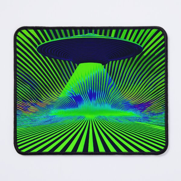 Item preview, UFO Weirdcore Cosmic Ocean Psychedelic Style Art in Alien Green designed and sold by ✨nightvrld.