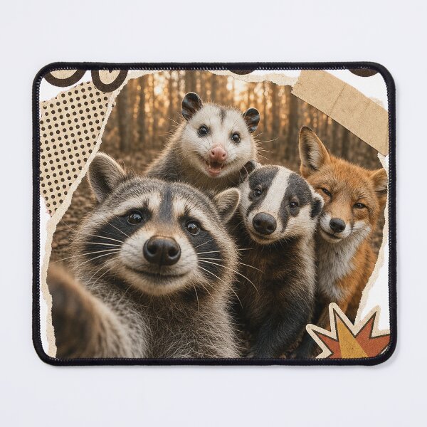 Item preview, Squad Goals Raccoon Selfie With Woodland Friends T-Shirt designed and sold by KIDEnia.