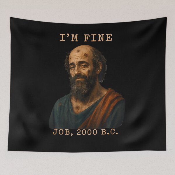 Item preview, I'M Fine Job 2000 Bc Biblical Dark Faith Humor Classic designed and sold by ripgoatclothing.