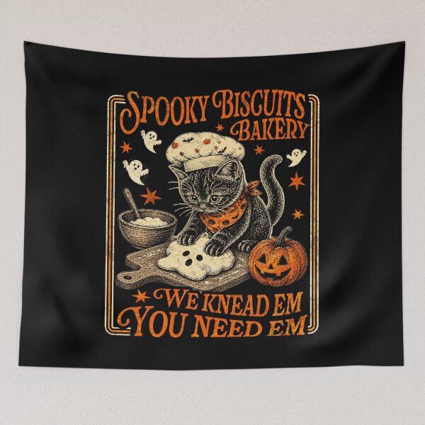 Item preview, Spooky Halloween - Kitty Biscuits We Knead Em You Need Em designed and sold by watanabeee.