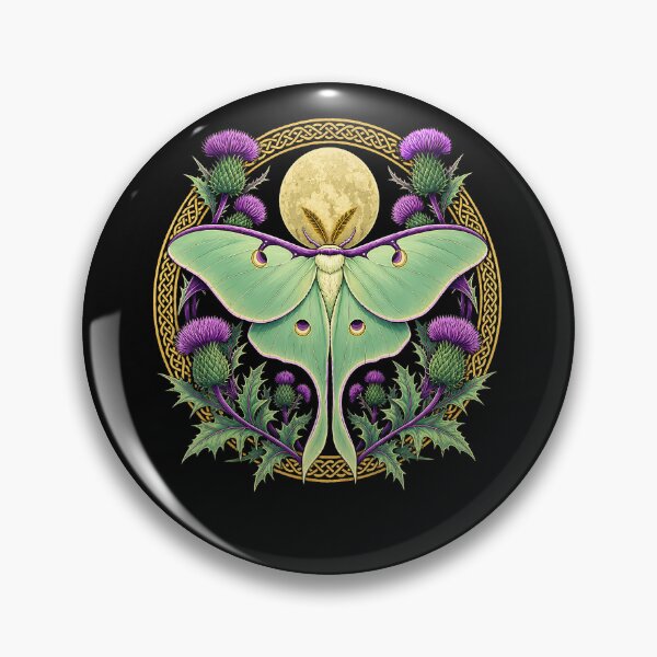 Item preview, Scottish Thistle Luna Moth Heritage Celtic Botanical Art designed and sold by ripgoatclothing.