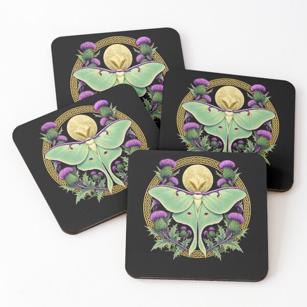 Item preview, Scottish Thistle Luna Moth Heritage Celtic Botanical Art designed and sold by ripgoatclothing.