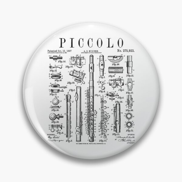 Item preview, Piccolo Flute Flutist Flautist Music Player Vintage Patent designed and sold by GrandeDuc.