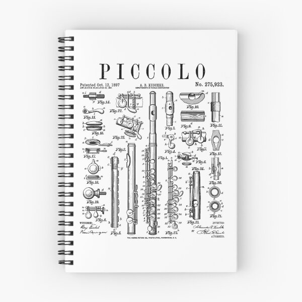 Item preview, Piccolo Flute Flutist Flautist Music Player Vintage Patent designed and sold by GrandeDuc.