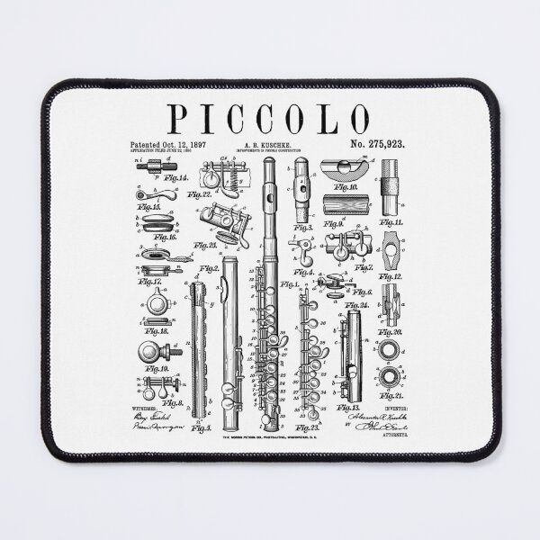 Item preview, Piccolo Flute Flutist Flautist Music Player Vintage Patent designed and sold by GrandeDuc.