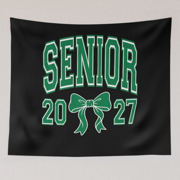 Item preview, Senior Graduate Class Of 2027 Coquette Bow Green And White designed and sold by ripgoatclothing.