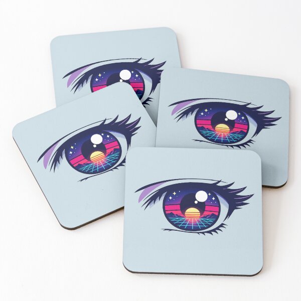 Item preview, Retrowave Anime Eye designed and sold by KungPowUnicorn.
