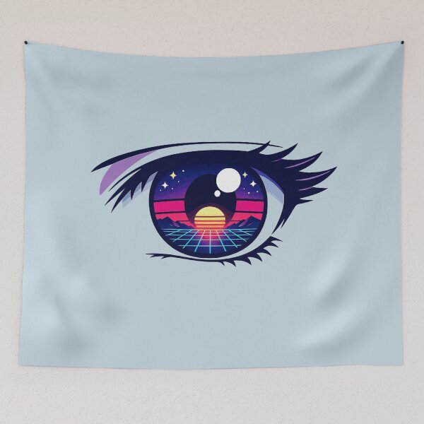 Item preview, Retrowave Anime Eye designed and sold by KungPowUnicorn.