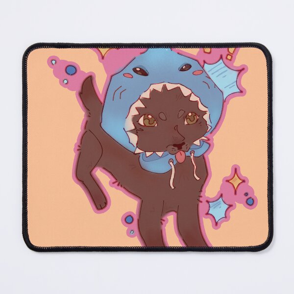 Item preview, Chibi cute brown dog wearing a shark hoodie designed and sold by drawwithnong.