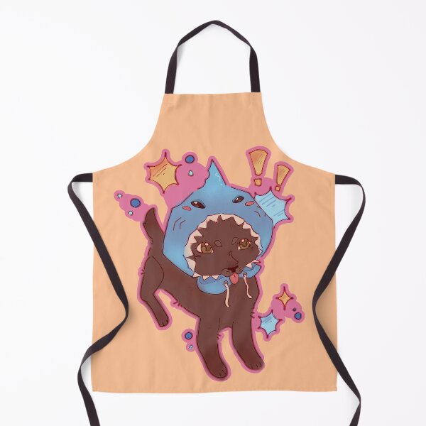Item preview, Chibi cute brown dog wearing a shark hoodie designed and sold by drawwithnong.