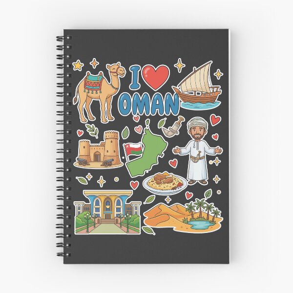 Item preview, I Love Oman Aesthetic Culture Doodles & Iconic Landmarks أنا أحب عمان - طراز التراث العماني designed and sold by mashmosh.