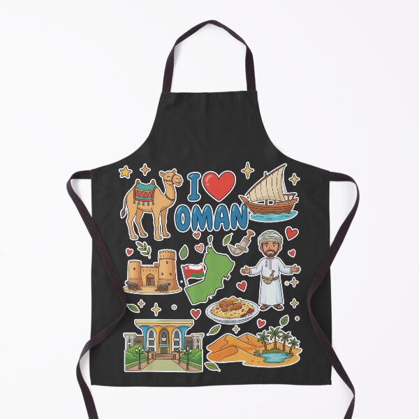 Item preview, I Love Oman Aesthetic Culture Doodles & Iconic Landmarks أنا أحب عمان - طراز التراث العماني designed and sold by mashmosh.