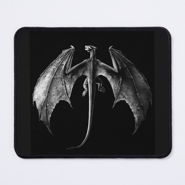 Item preview, Black Dragon With Spread Wings – Dark Fantasy Creature Art designed and sold by inkoutninja.