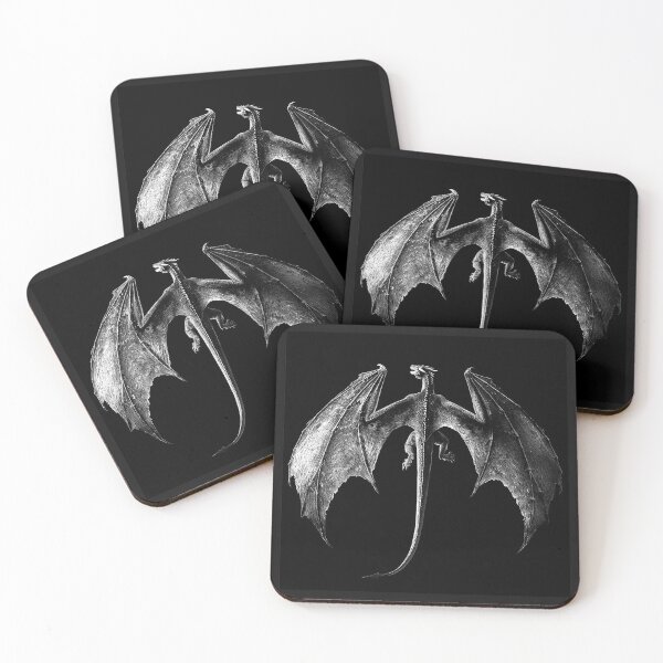 Item preview, Black Dragon With Spread Wings – Dark Fantasy Creature Art designed and sold by inkoutninja.
